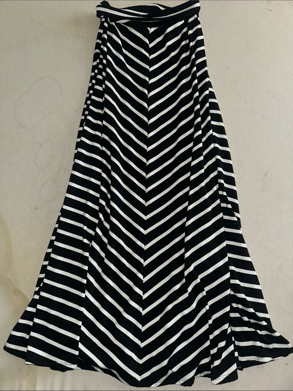 Womens Size S ABStudio Black & White Chevron Maxi Skirt